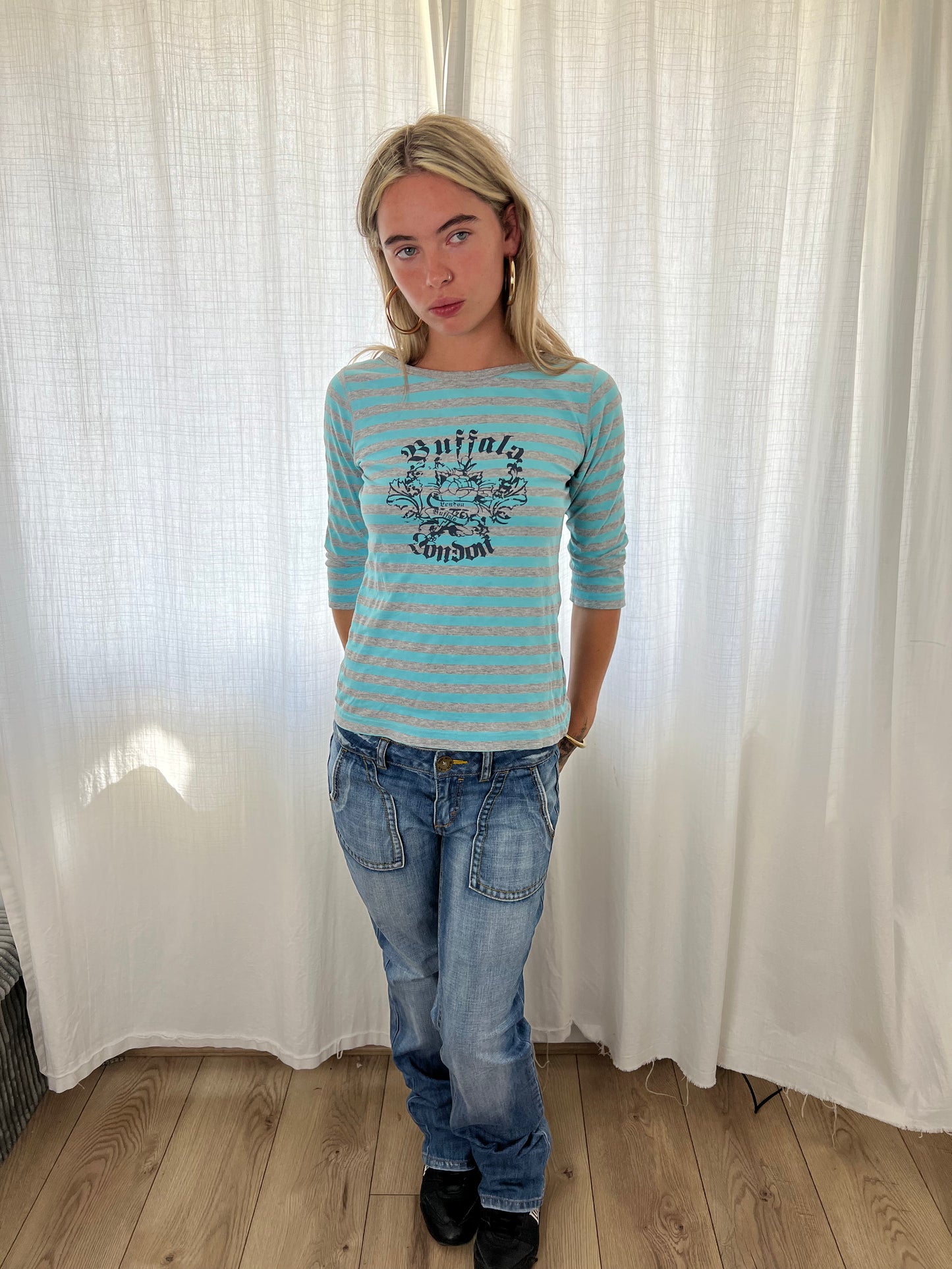 Buffalo graphic striped top