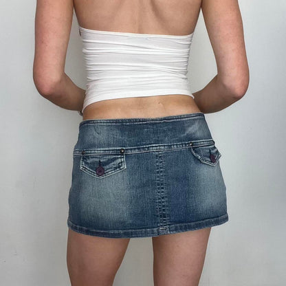 vintage 00s denim mini skirt