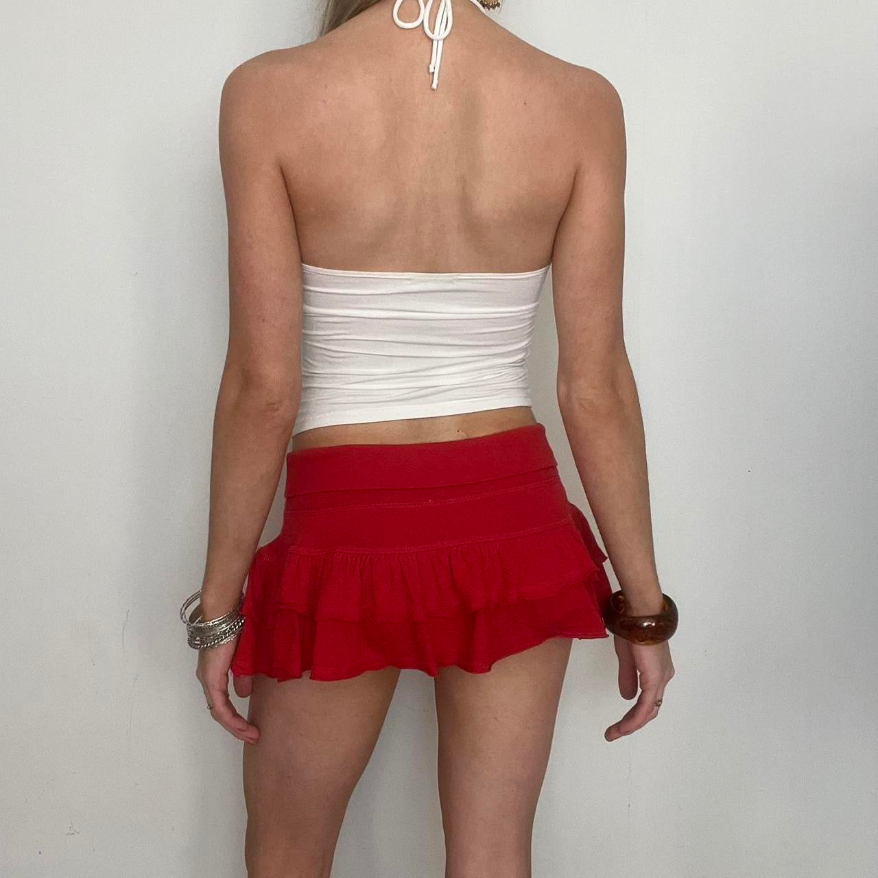 'Pimkie' red ruffle mini skirt