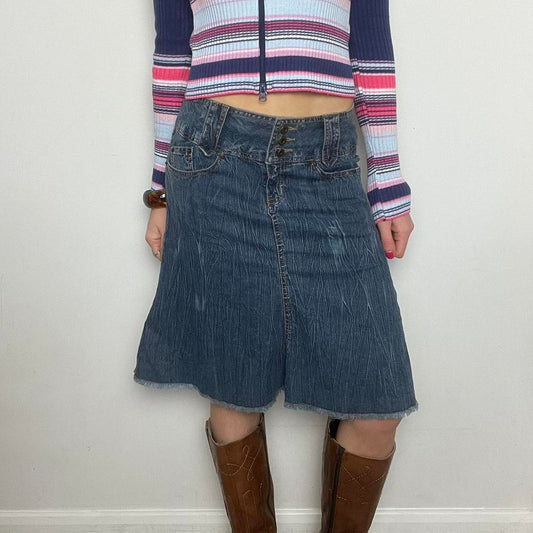 vintage 00s denim midi skirt