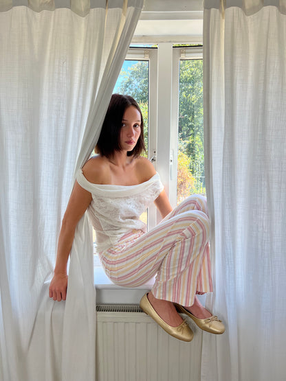 Vintage pink striped trousers
