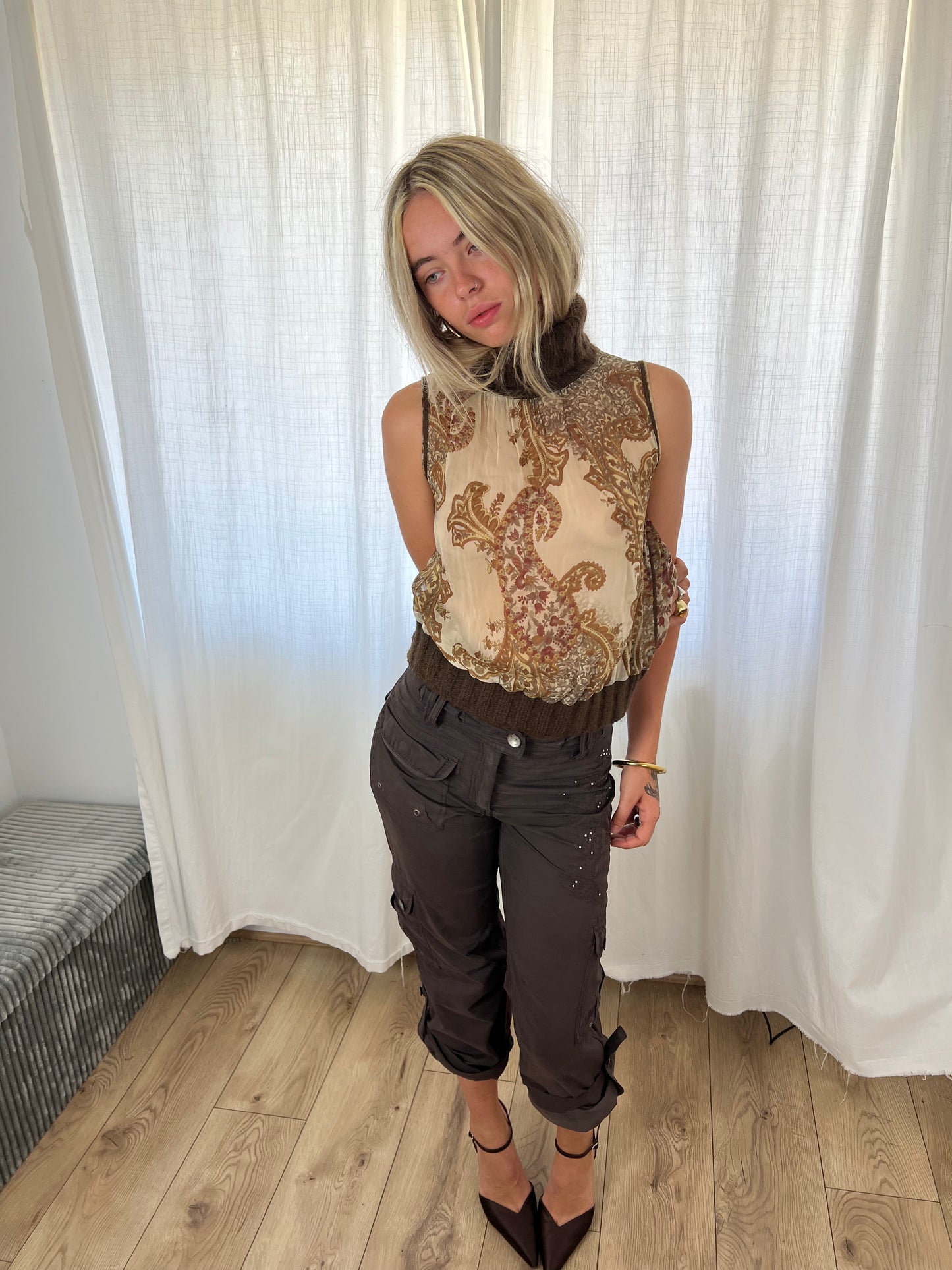 Vintage sheer turtleneck top