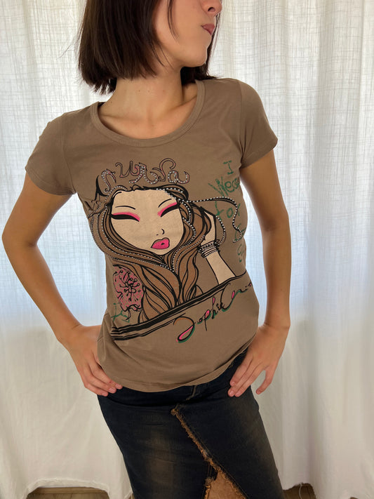 Vintage studded graphic tee