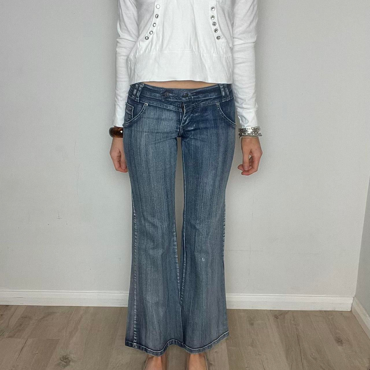 low rise flared jeans