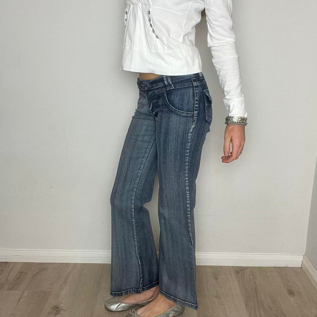 low rise flared jeans