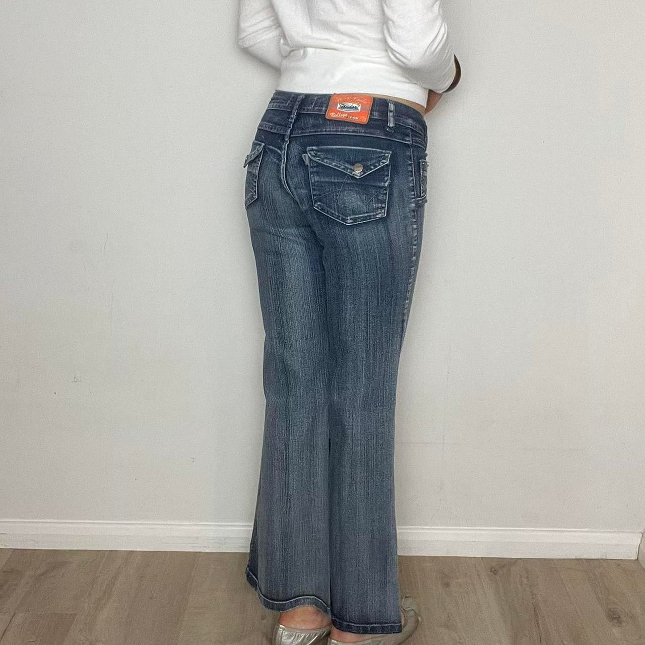 low rise flared jeans