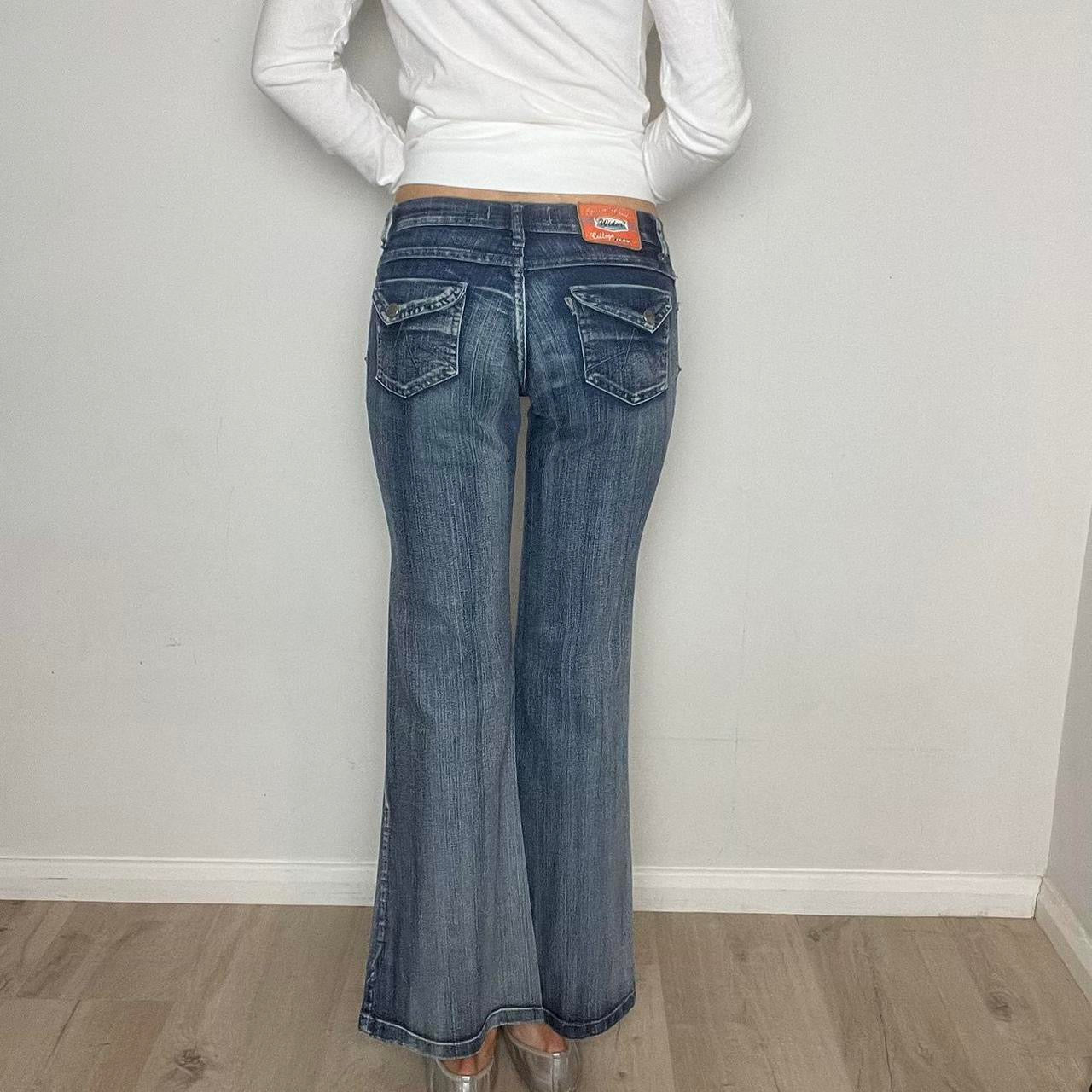 low rise flared jeans