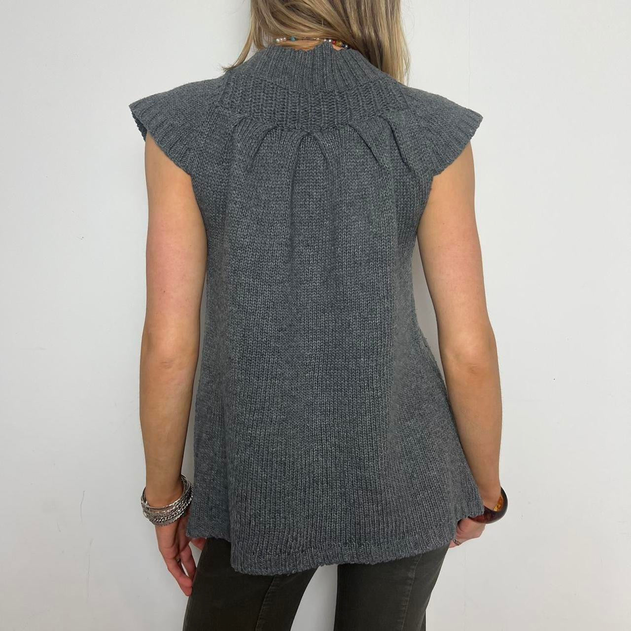 grey knit cardigan, S/M