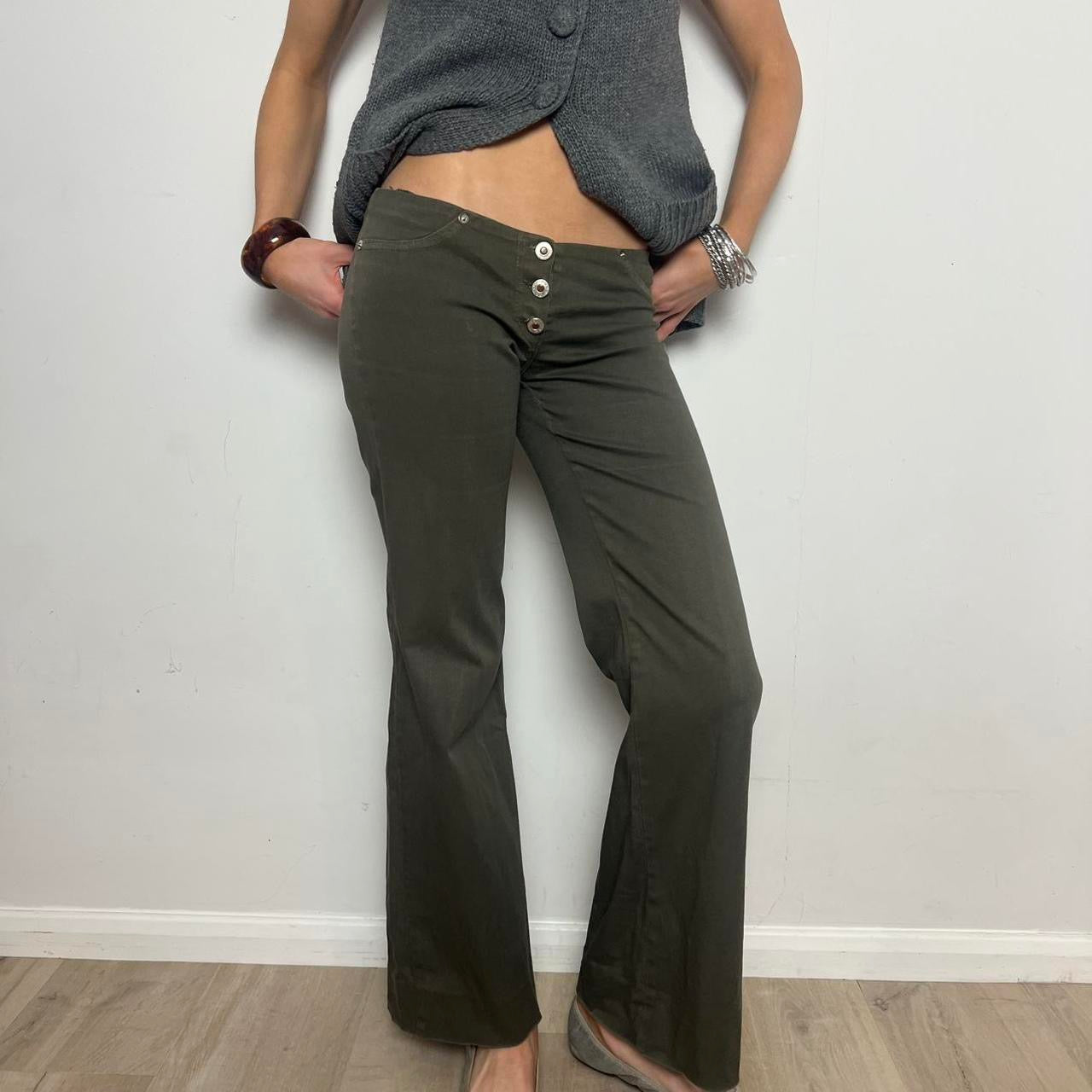 khaki low waisted trousers