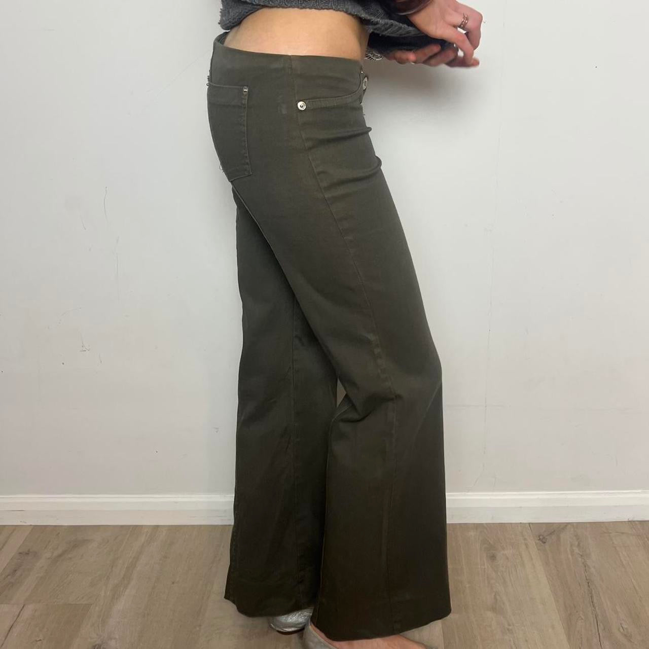 khaki low waisted trousers