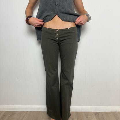 khaki low waisted trousers
