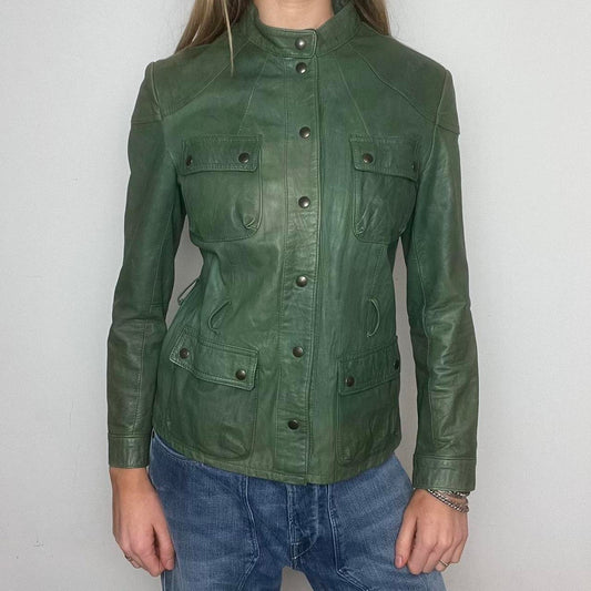 green leather jacket, M