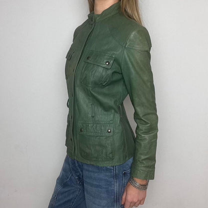 green leather jacket, M
