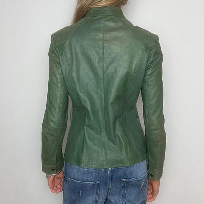 green leather jacket, M