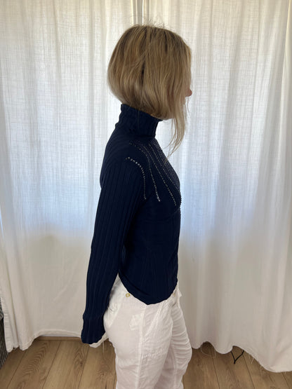 Vintage navy sequin knit