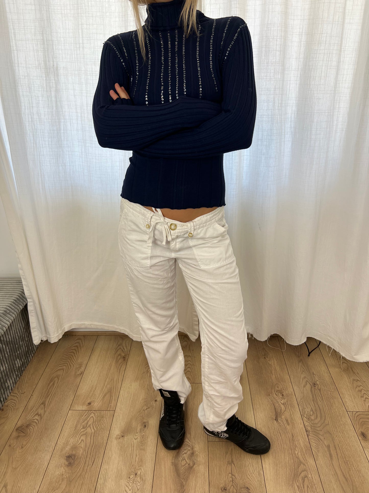 Espirit white linen trousers