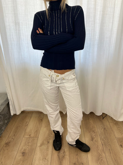 Espirit white linen trousers