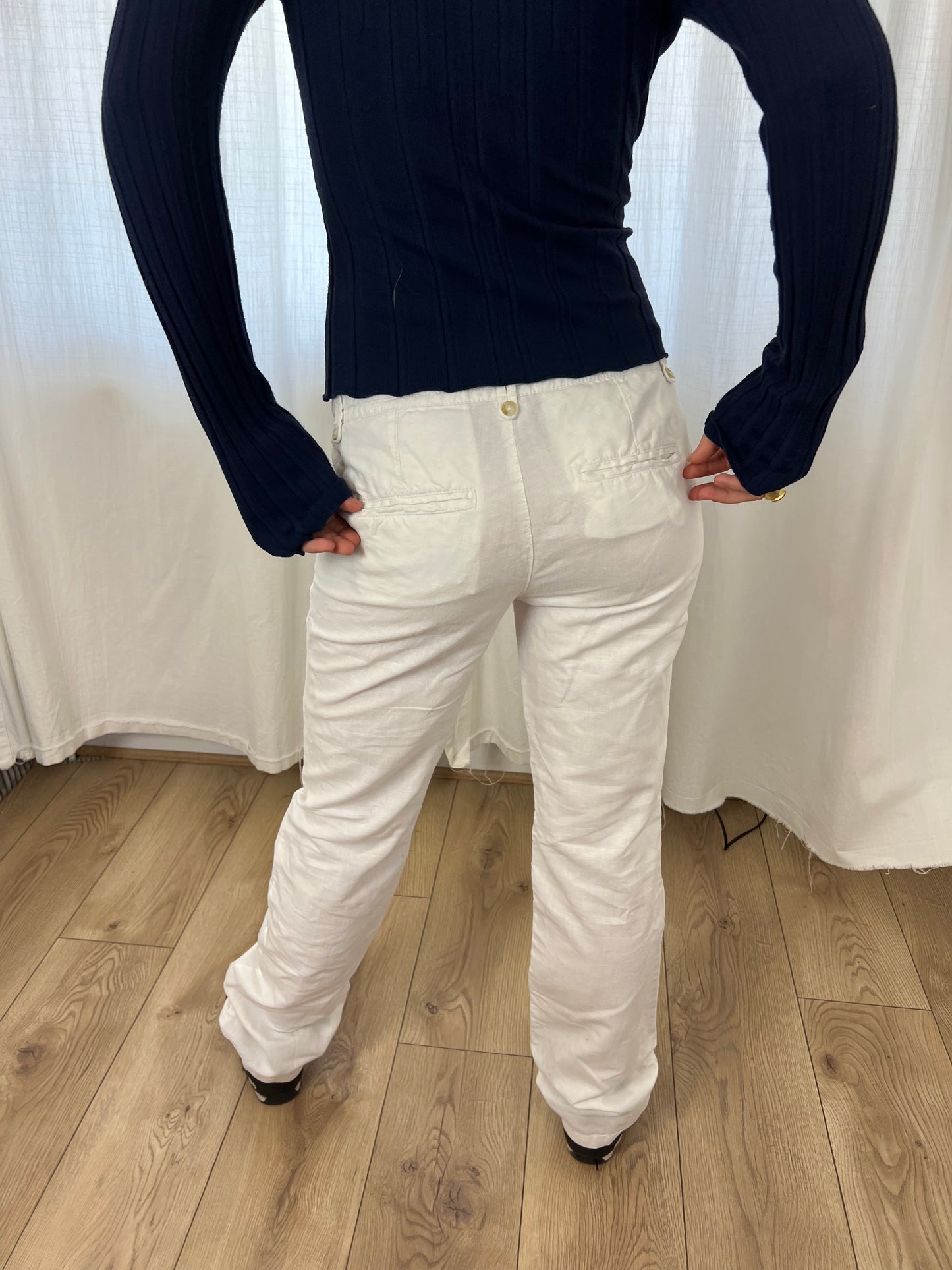 Espirit white linen trousers