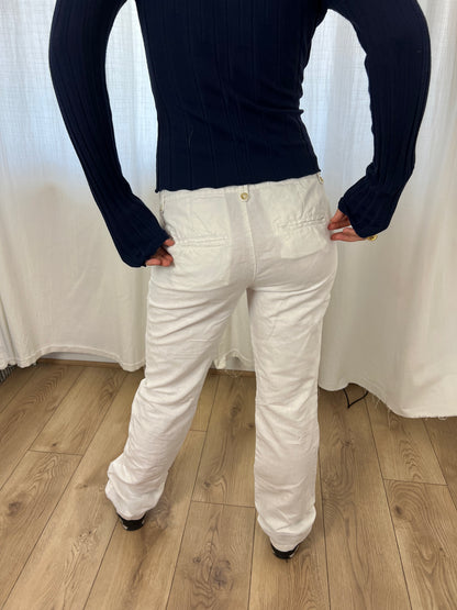 Espirit white linen trousers