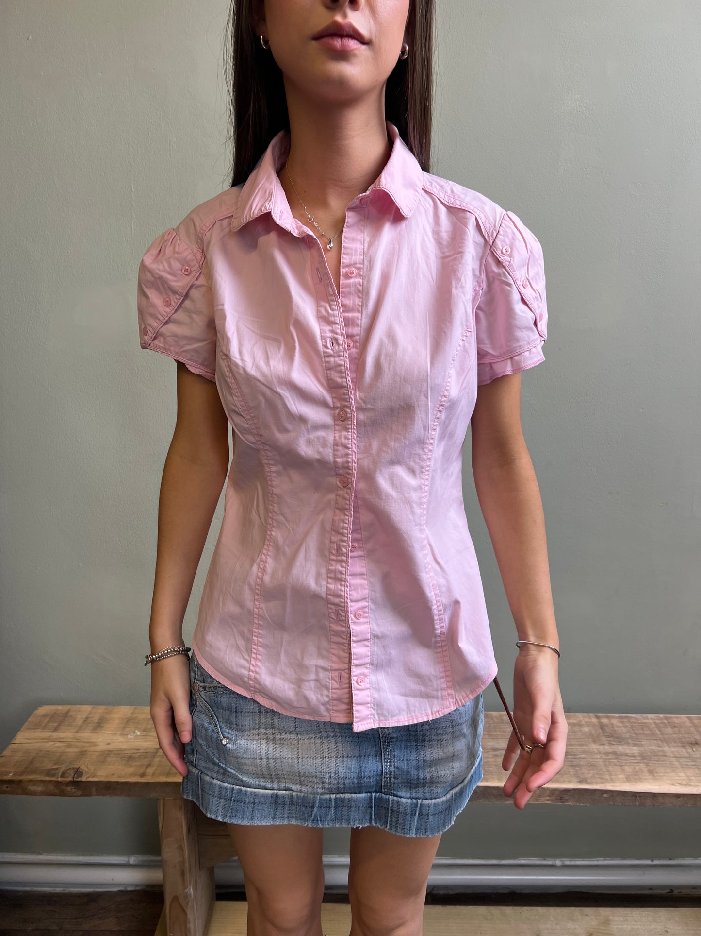 vintage 00s pink blouse