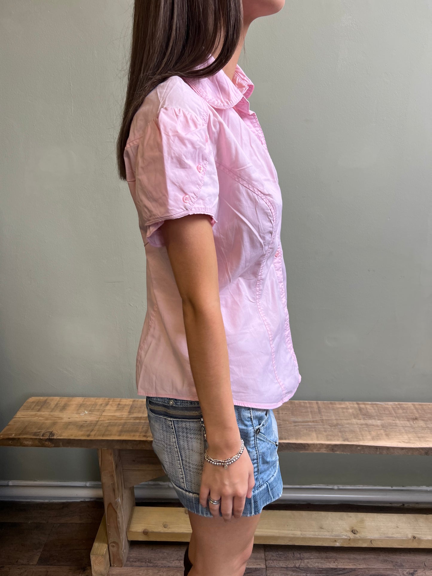 vintage 00s pink blouse