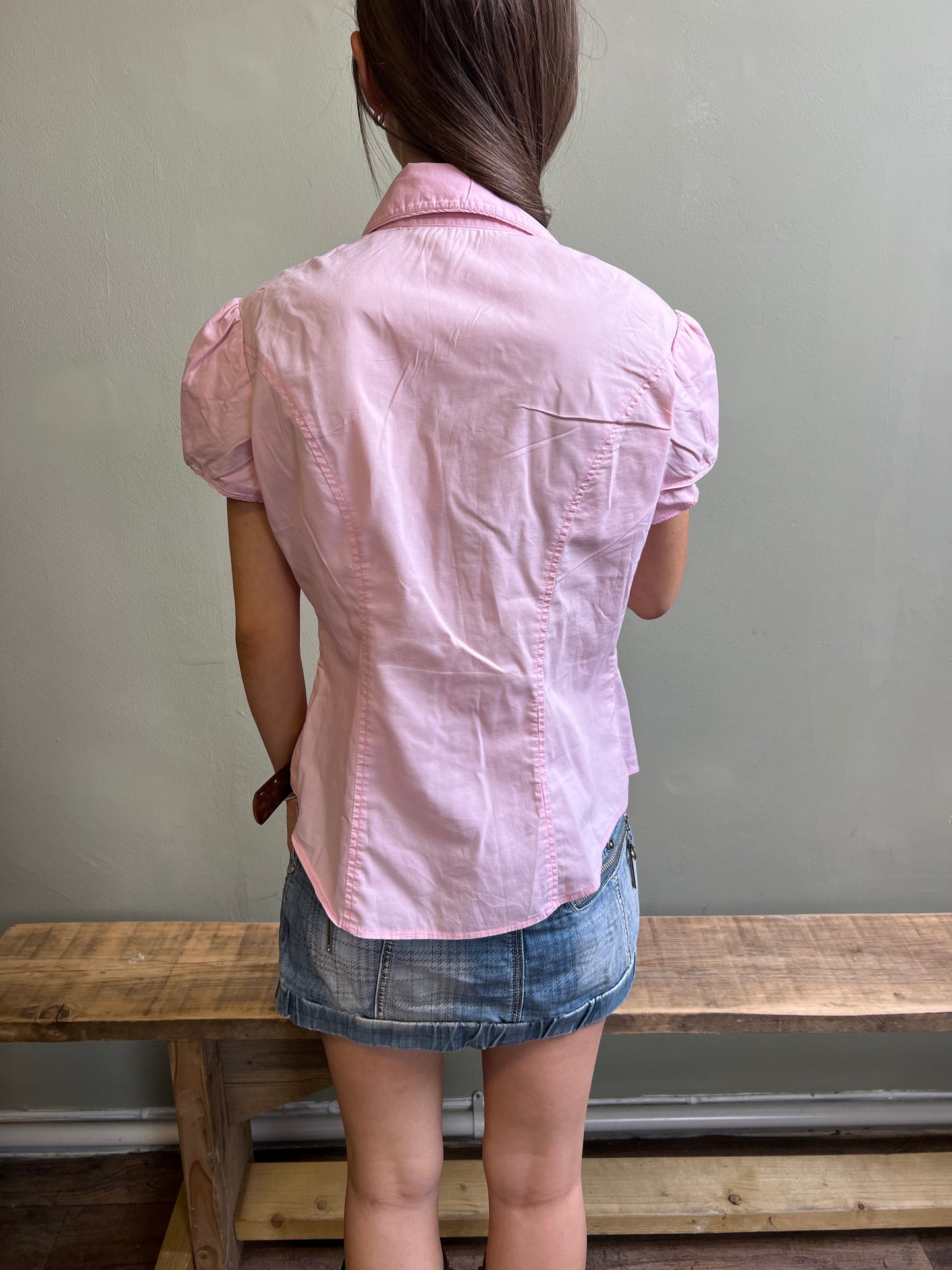 vintage 00s pink blouse