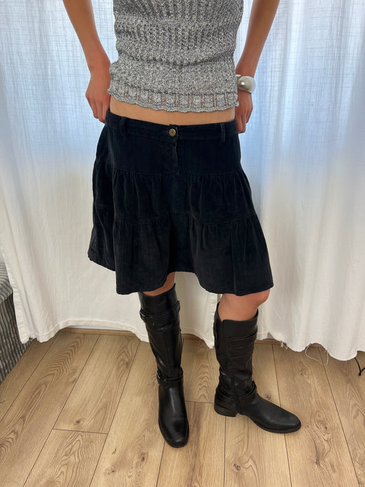 Vintage corduroy tiered skirt