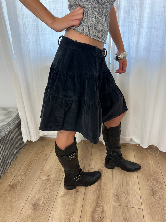 Vintage corduroy tiered skirt
