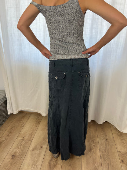 Cherokee black cargo maxi skirt