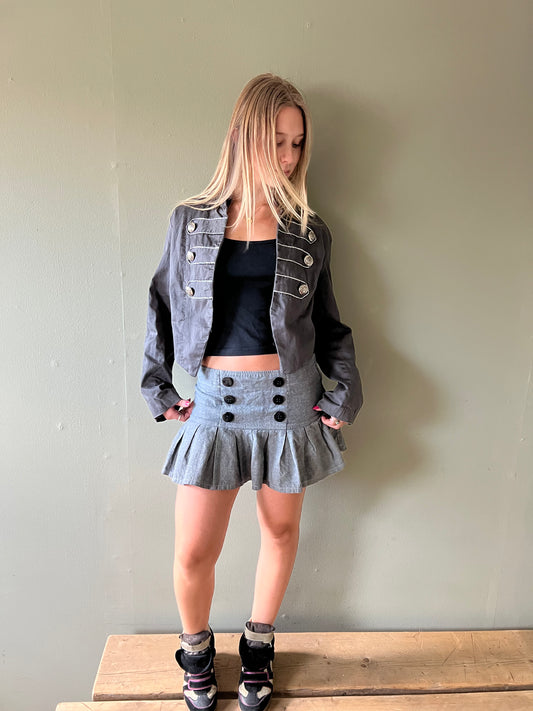 vintage grey swing jacket