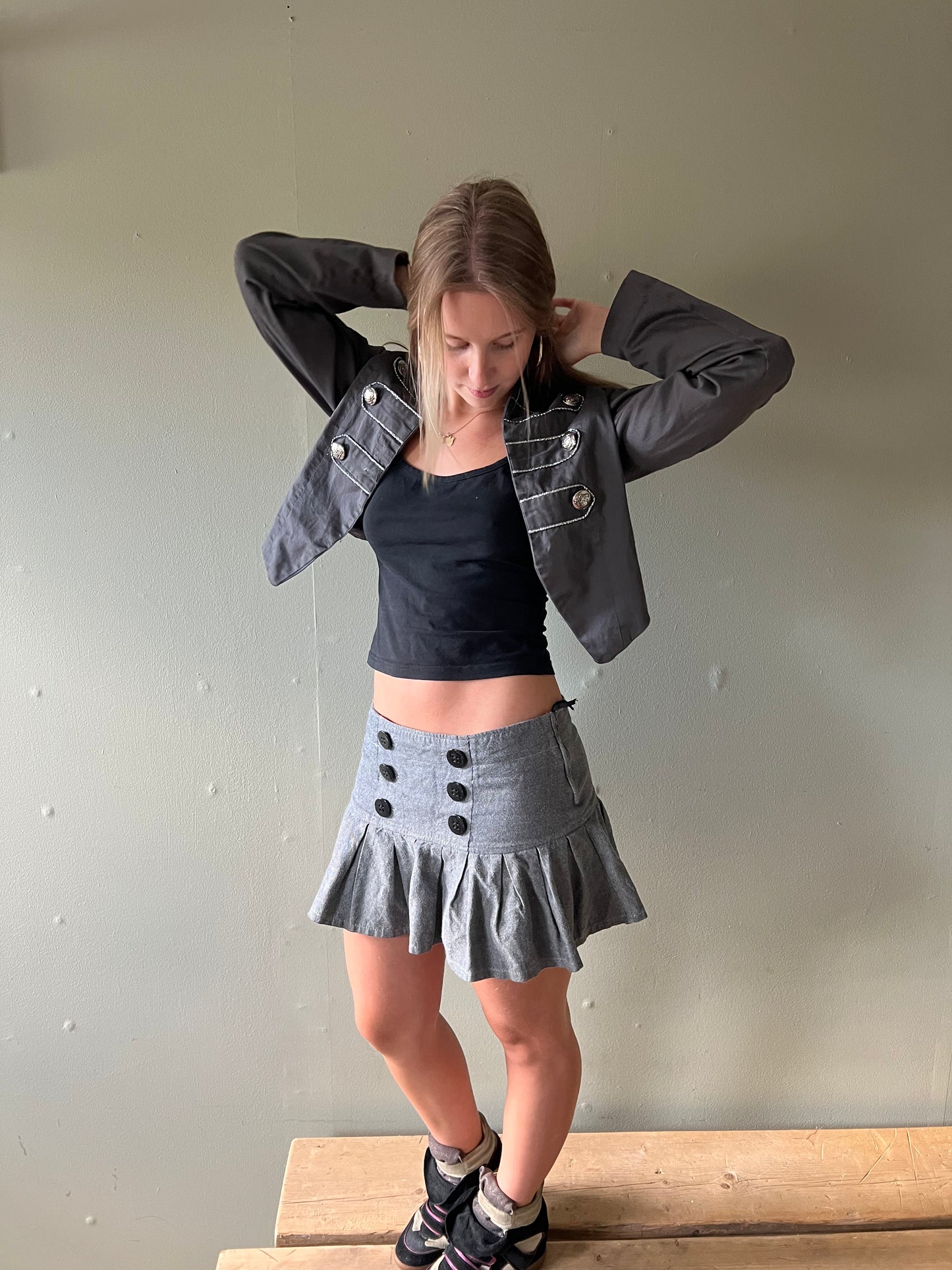 vintage grey swing jacket