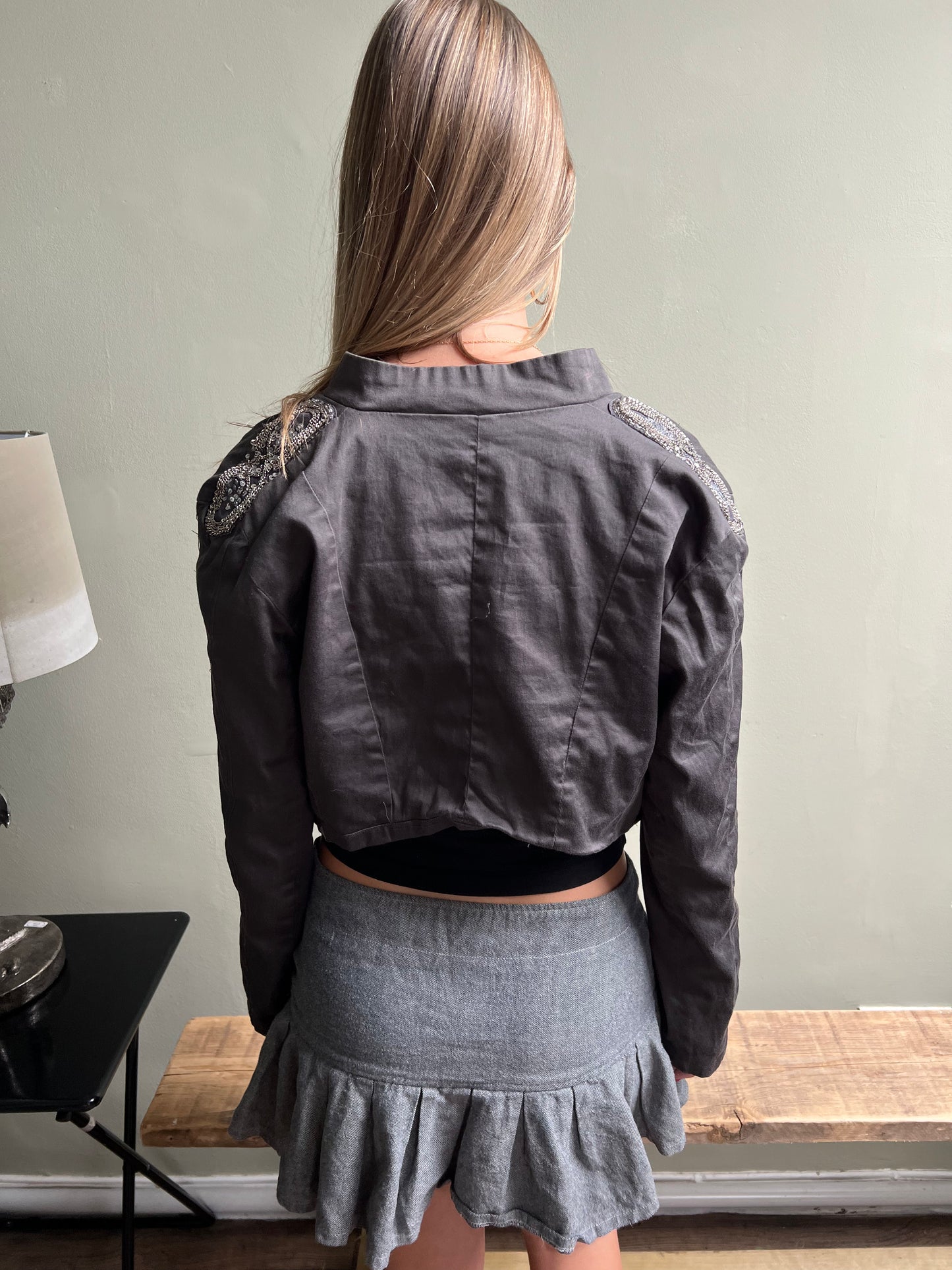 vintage grey swing jacket