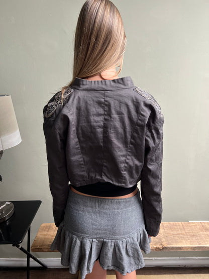 vintage grey swing jacket