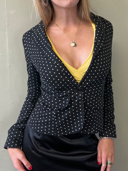 vintage 'fishbone' polka dot blazer