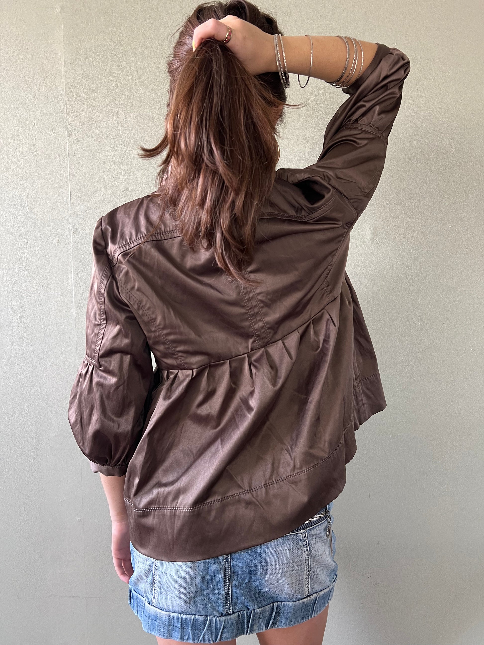 brown peacoat