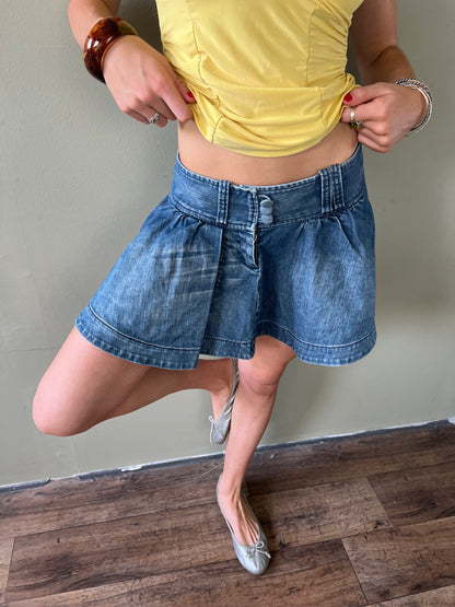 vintage Armani exchange denim pleated mini skirt