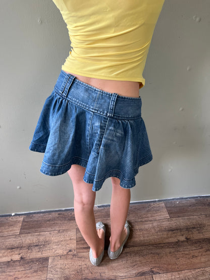 vintage Armani exchange denim pleated mini skirt