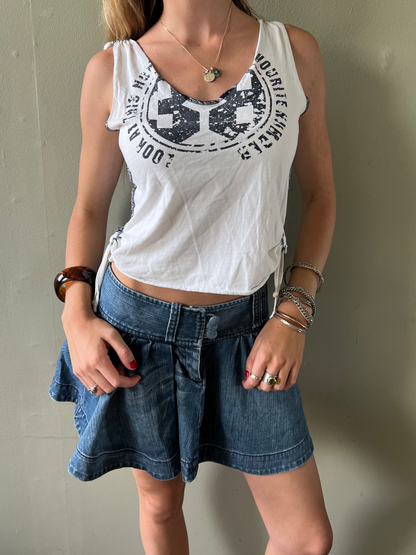 vintage 00s white graphic top