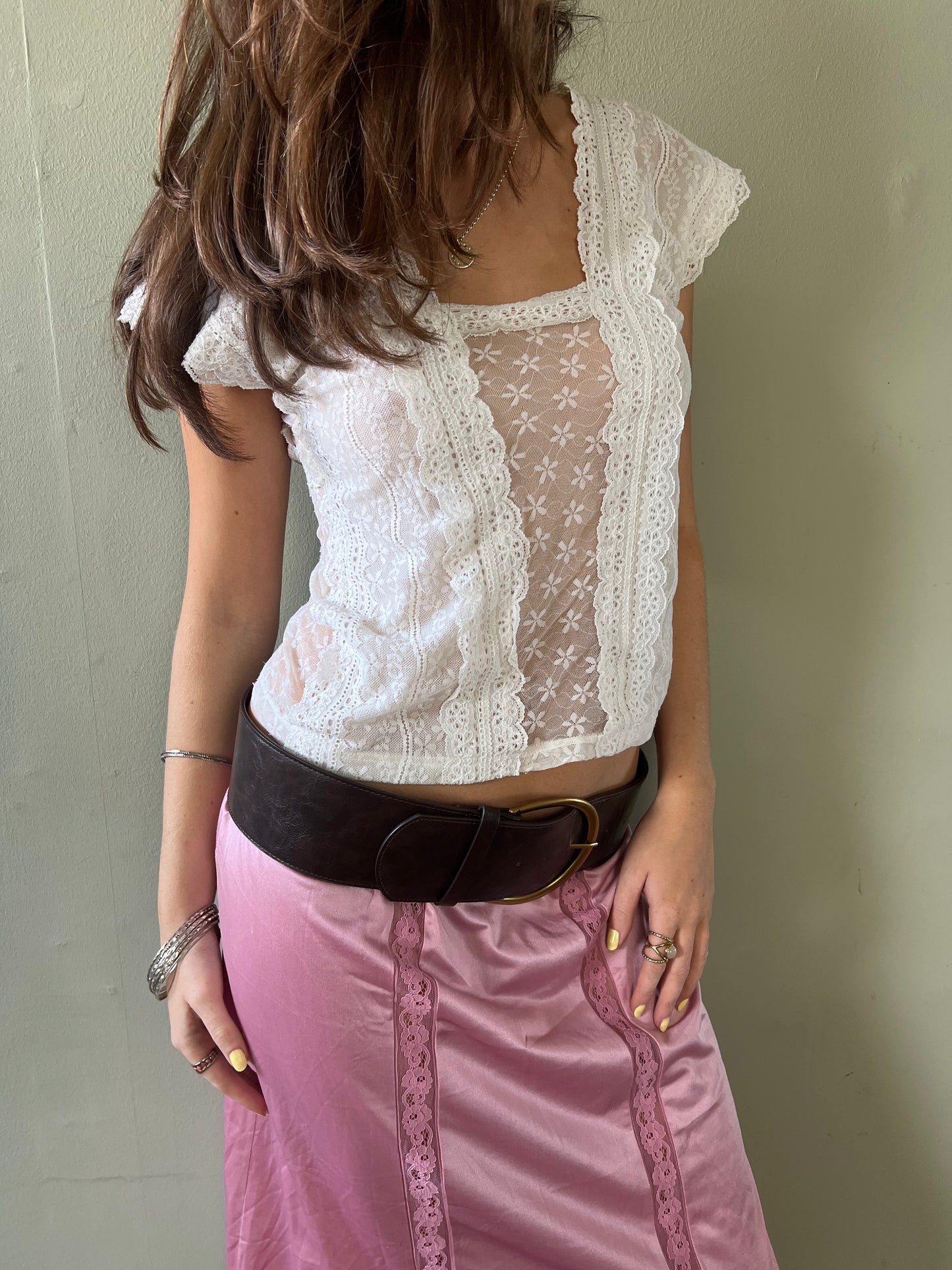 boho white lace top