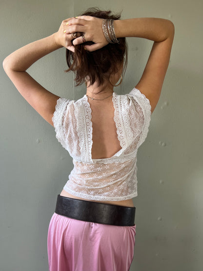 boho white lace top