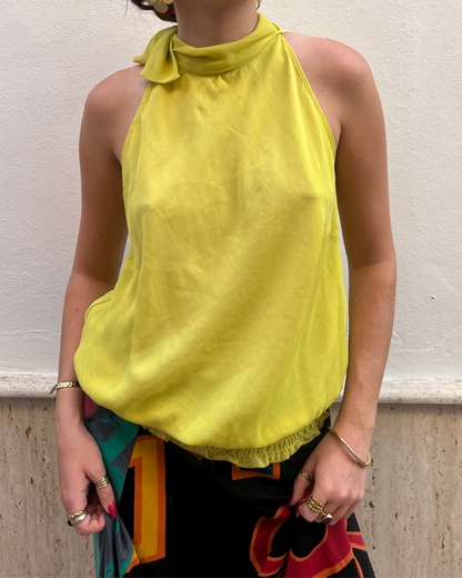 Yellow high neck top