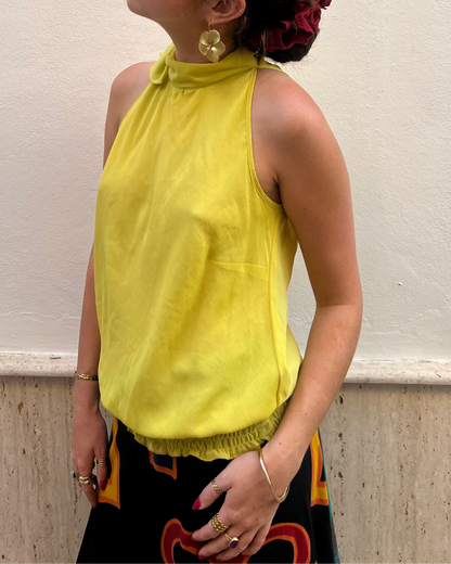 Yellow high neck top