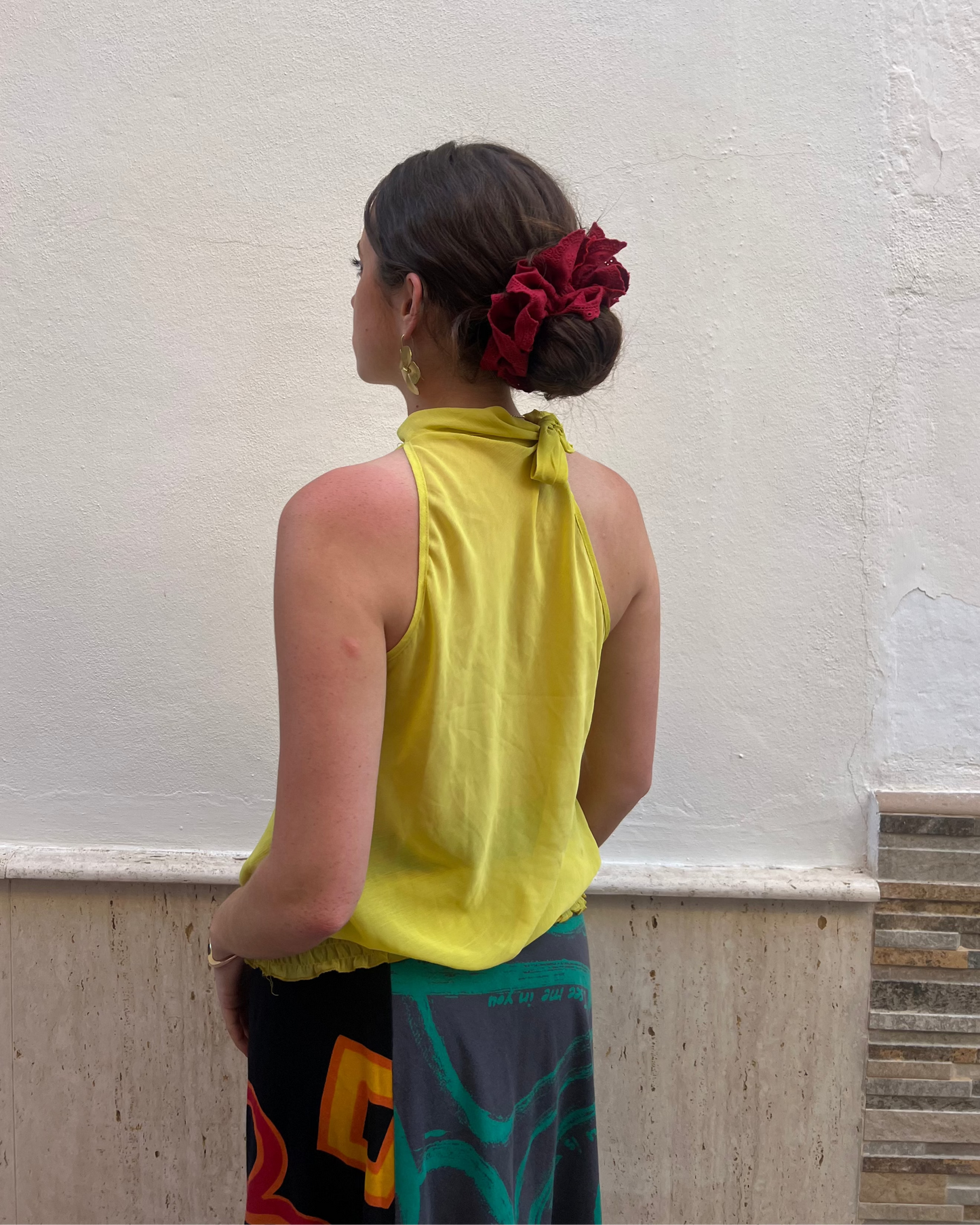 Yellow high neck top