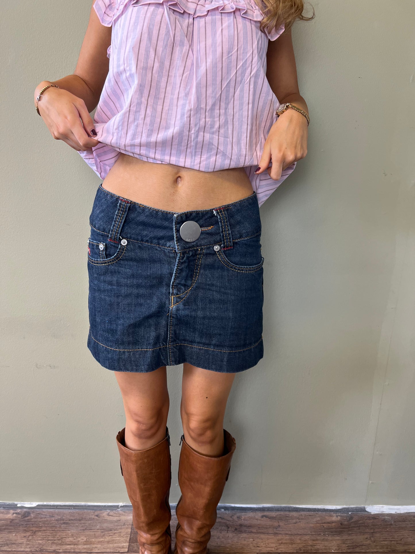 miss sixty denim mini skirt