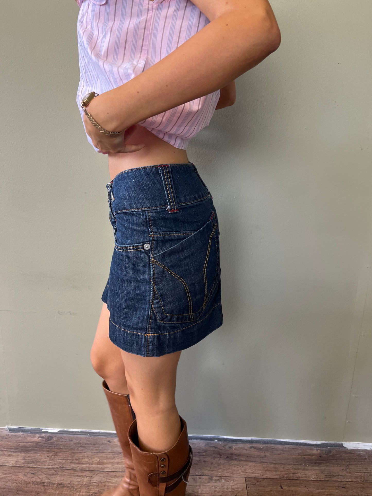 miss sixty denim mini skirt