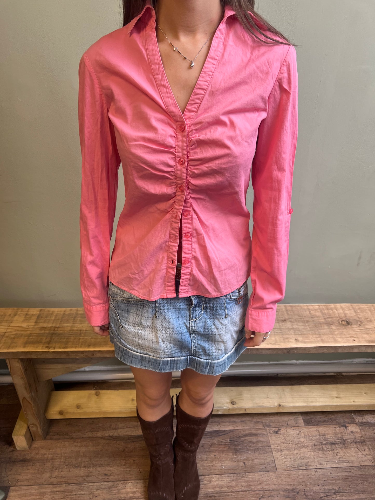 vintage 00s 'terranova' pink shirt