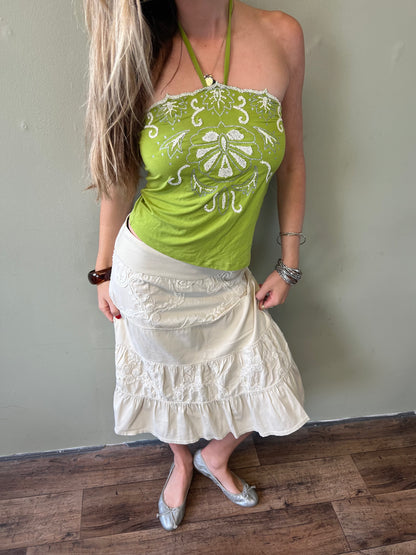 vintage 00s green halter top
