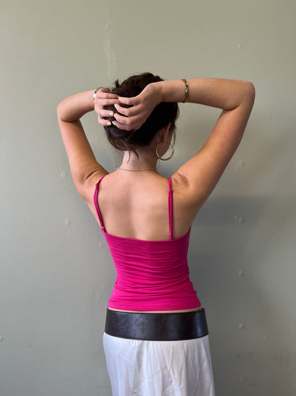 vintage 00s pink lace cami top