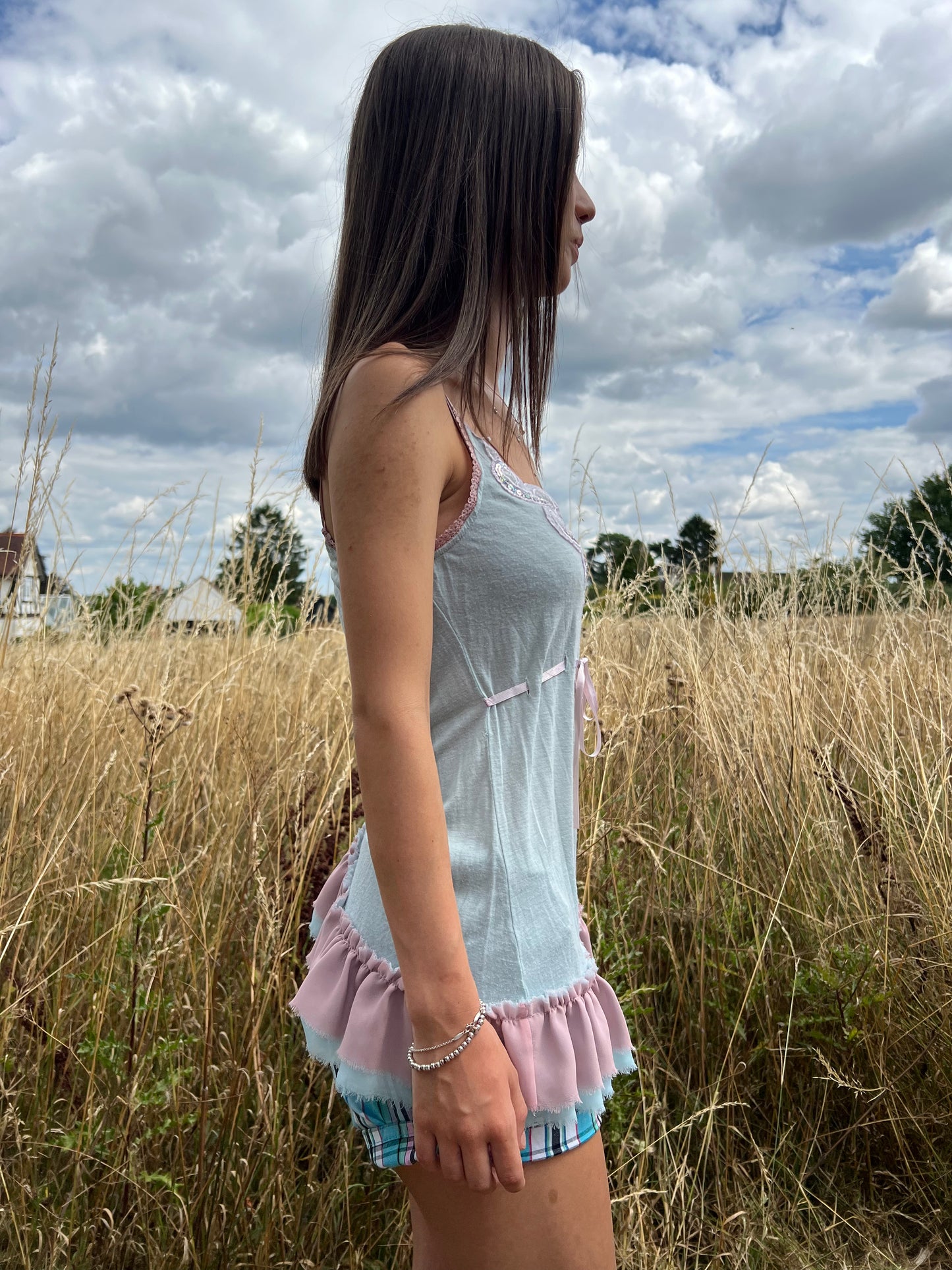 Layered babydoll cami top