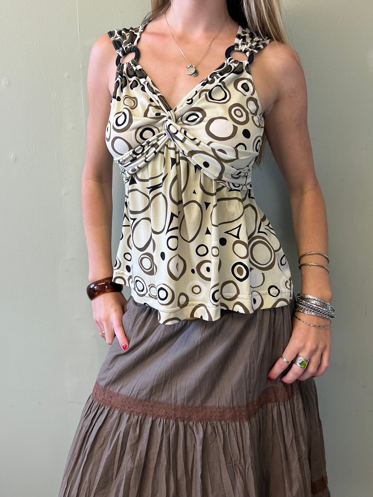 vintage 00s funky print top